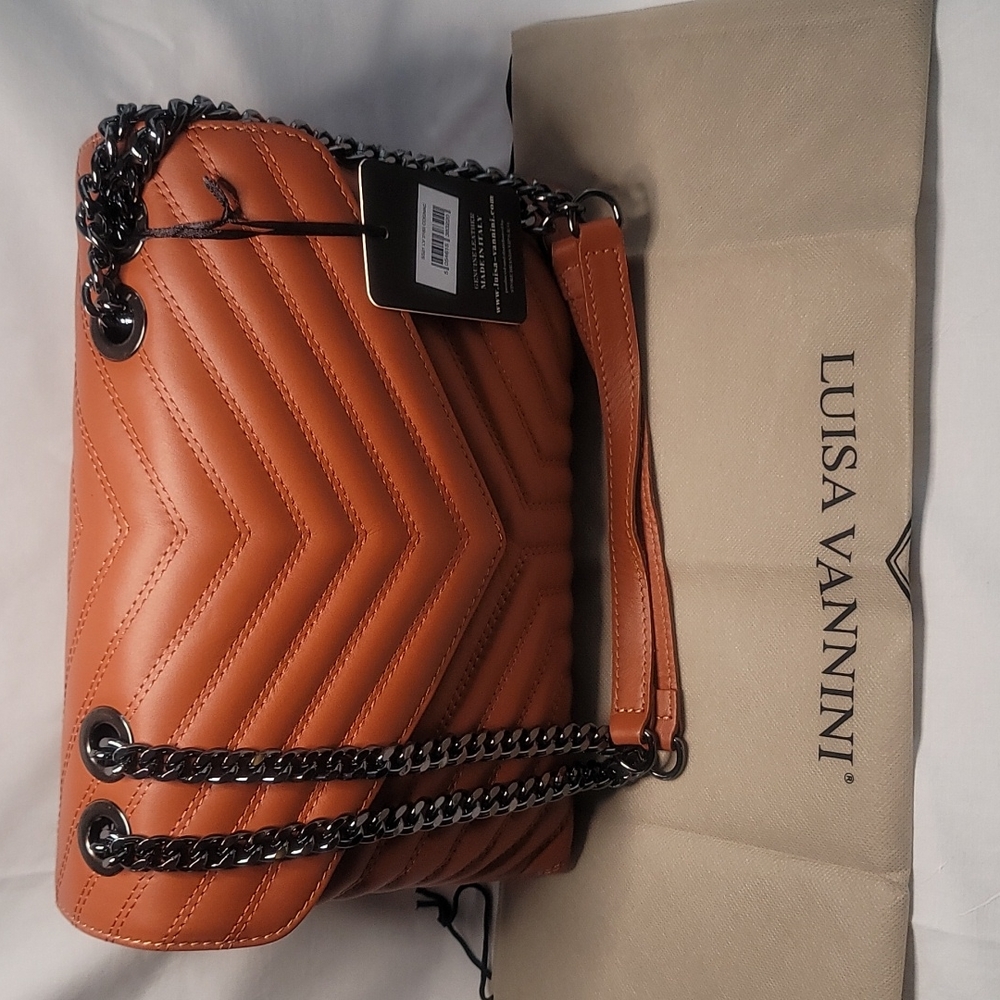 Luisa Vannini Embossed shoulder Leather bag